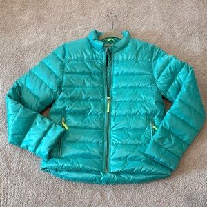 J. Crew Crewcuts Blue Puffer Winter Down Coat Jacket Girls 16 NWT Zip Pockets